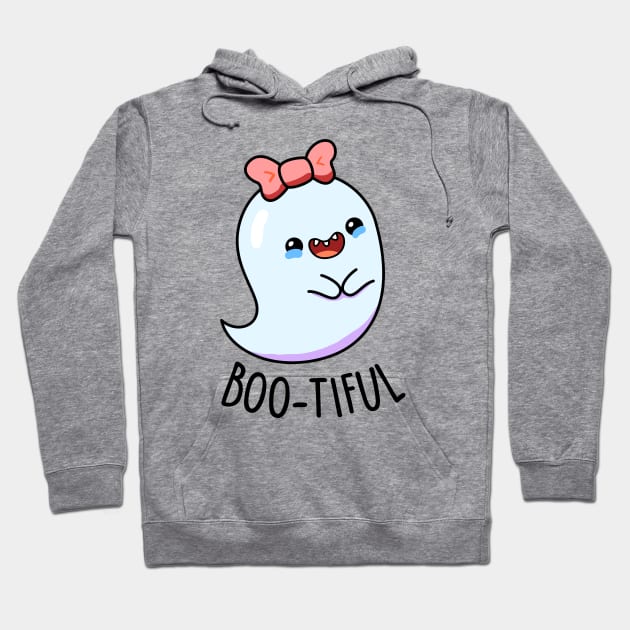 Boo-tiful Cute Girl Ghost Halloween Pun Hoodie by punnybone